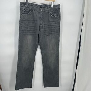 Smash Men's Distressed Gray Ribbed Denim Jean Size 36‎ NWT Straight Leg
